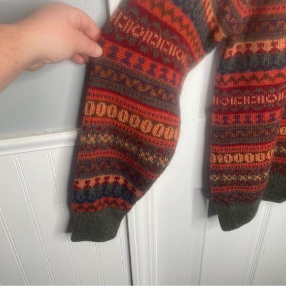 Novica Mountain Sunset Fair Isle Alpaca Art Knit Peru Pullover Sweater Nordic XL - Picture 10 of 15